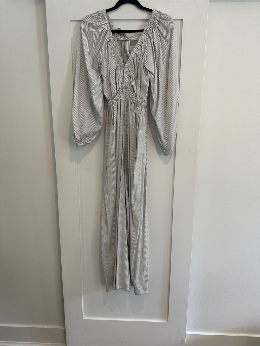 Topshop White and Black Pinstripe Shirt Romper